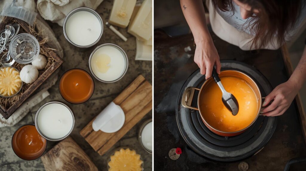 imagen de velas en estado sin hacer a modo de efecto visual para el articulo de este blog/página web